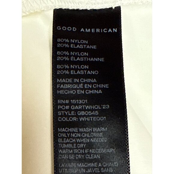 Good American Scuba Scoop Body Suit Women's White Long Sleeve Thong Medium NWT - Picture 11 of 12